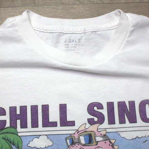 John Galt TShirt Adult Malibu Chill Since 93 Motorcycle Screenprint Dinosaur OS - Picture 3 of 4